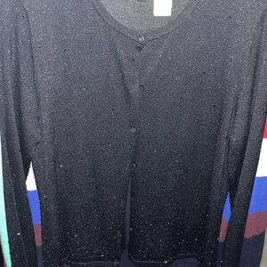 Emma James Black Sparkle Button Cardigan